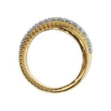 Anello a Fascia con Incrocio in Pavé di Cubic Zirconia