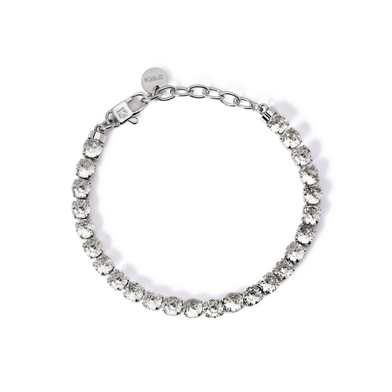 Bracciale in acciaio 316L cristalli