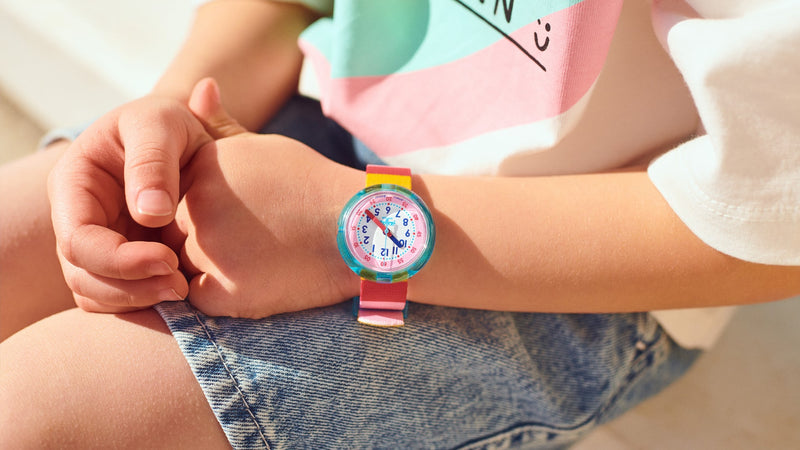 Orologio Bambino Flik Flak Stripy Pink