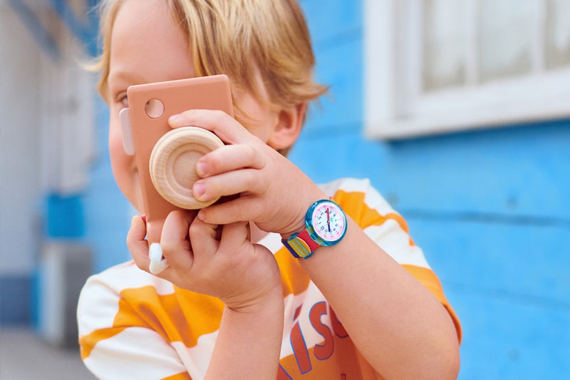 Orologio Bambino Flik Flak Stripy Pink