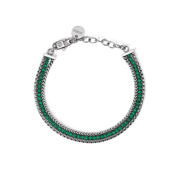 Bracciale in acciaio 316L cristalli