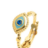 Anello con occhio con zircone blu