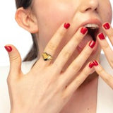 Anello cuore bombato