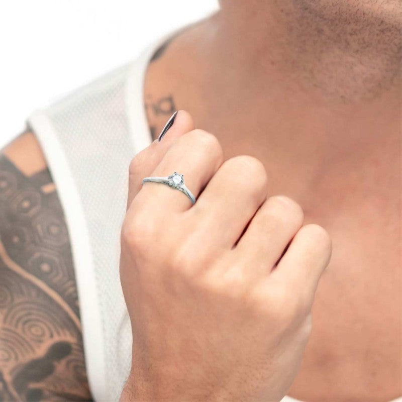 Anello solitario zircone 4.25mm