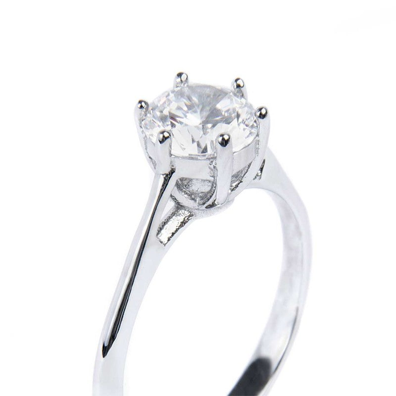 Anello solitario zircone 6.25mm