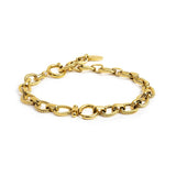 Bracciale catena a maglie larghe texturizzate al centro moschettone ad anello