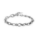 Bracciale catena a maglie larghe texturizzate al centro moschettone ad anello