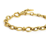 Bracciale catena a maglie larghe texturizzate al centro moschettone ad anello