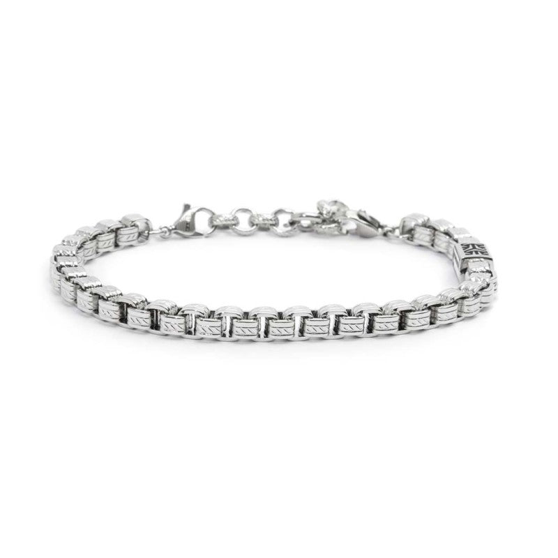 Bracciale catena box con trama - Gioielleria Fondente