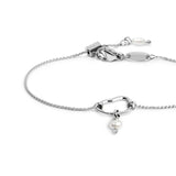 Bracciale catena con centrale a forma organica con perla