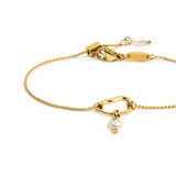 Bracciale catena con centrale a forma organica con perla