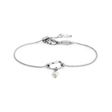 Bracciale catena con centrale a forma organica con perla