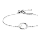 Bracciale catena con centrale a forma organica con perla