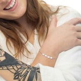 Bracciale catena cross con perle ovali