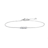 Bracciale catena cutting cross con tre zirconi 3.5mm centrali