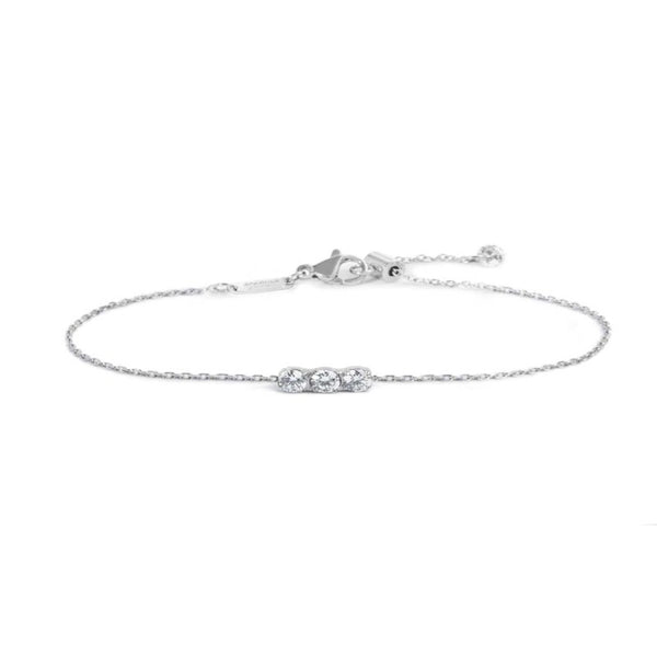 Bracciale catena cutting cross con tre zirconi 3.5mm centrali