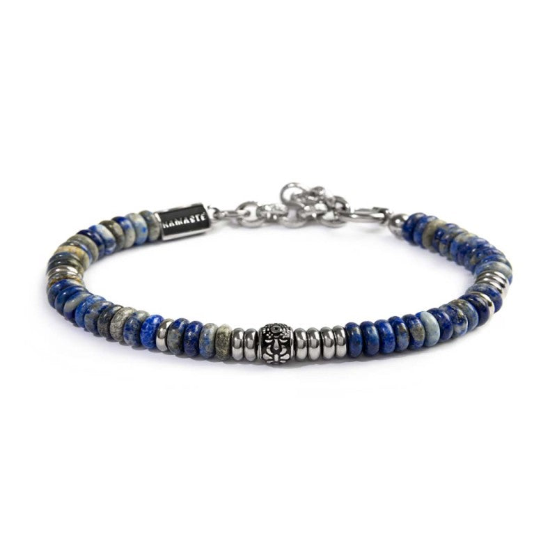 Bracciale catena dischetti in pietra e acciaio