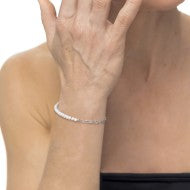Bracciale catena figaro e perle irregolari