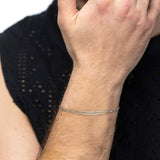 Bracciale catena lip cable e centrale a catena cable con texture