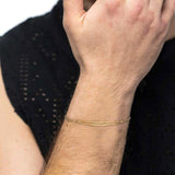 Bracciale catena lip cable e centrale a catena cable con texture