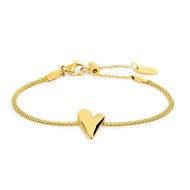 Bracciale catena mesh con cuore irregolare
