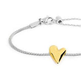 Bracciale catena mesh con cuore irregolare