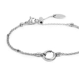Bracciale catena mesh con sfere al centro moschettone ad anello