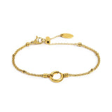 Bracciale catena mesh con sfere al centro moschettone ad anello