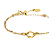 Bracciale catena mesh con sfere al centro moschettone ad anello