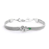 Bracciale catena multifilo con serpente e zircone - Gioielleria Fondente