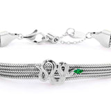 Bracciale catena multifilo con serpente e zircone - Gioielleria Fondente