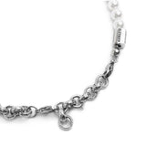Bracciale catena rolò con trama e perle - Gioielleria Fondente