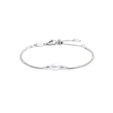 Bracciale catena snake con perla ovale centrale