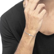 Bracciale catena snake con perla ovale centrale