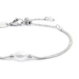 Bracciale catena snake con perla ovale centrale