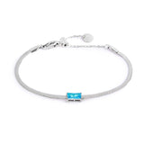 Bracciale catena snake con zircone baguette - Gioielleria Fondente