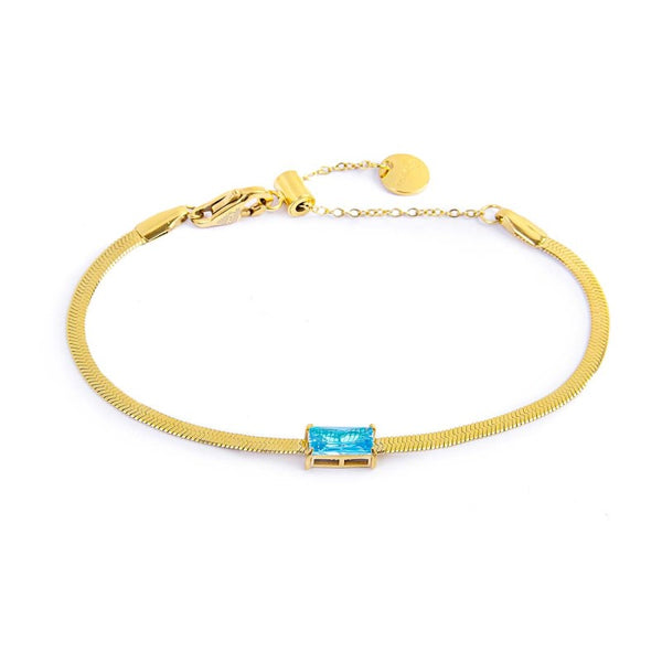 Bracciale catena snake con zircone baguette - Gioielleria Fondente