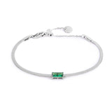 Bracciale catena snake con zircone baguette - Gioielleria Fondente