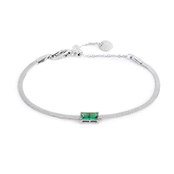 Bracciale catena snake con zircone baguette - Gioielleria Fondente