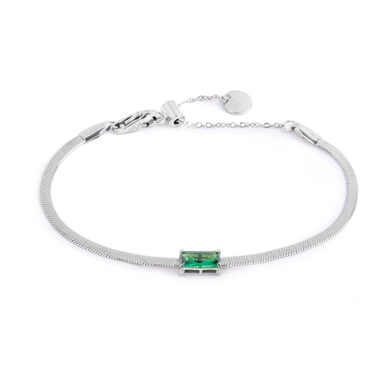 Bracciale catena snake con zircone baguette - Gioielleria Fondente