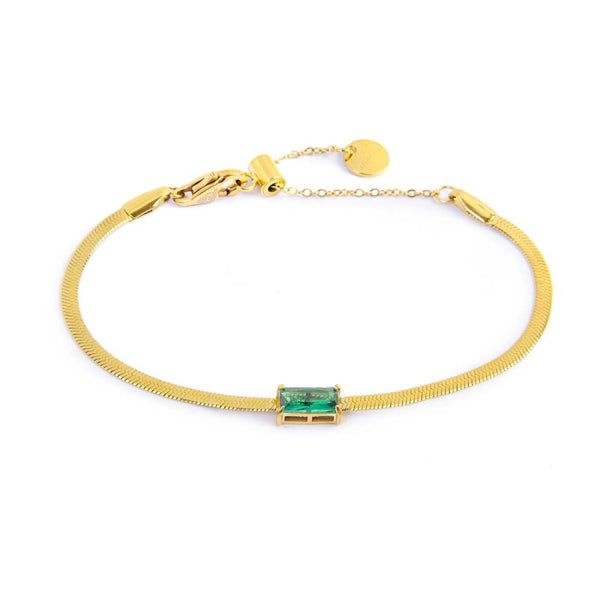 Bracciale catena snake con zircone baguette - Gioielleria Fondente