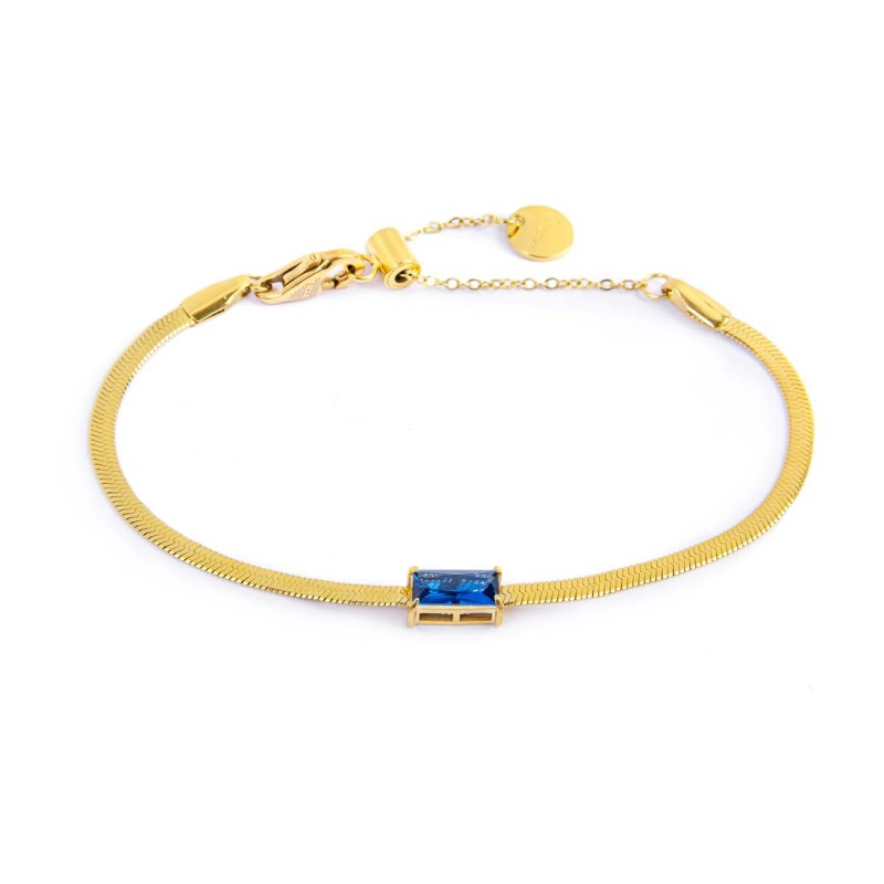 Bracciale catena snake con zircone baguette - Gioielleria Fondente