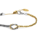 Bracciale con nodo centrale catena snake e catena foxtail