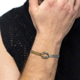 Bracciale con nodo centrale catena snake quadrata ritorta
