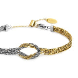 Bracciale con nodo centrale catena snake quadrata ritorta