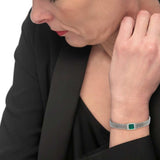 Bracciale con pietra centrale catena mesh - Gioielleria Fondente