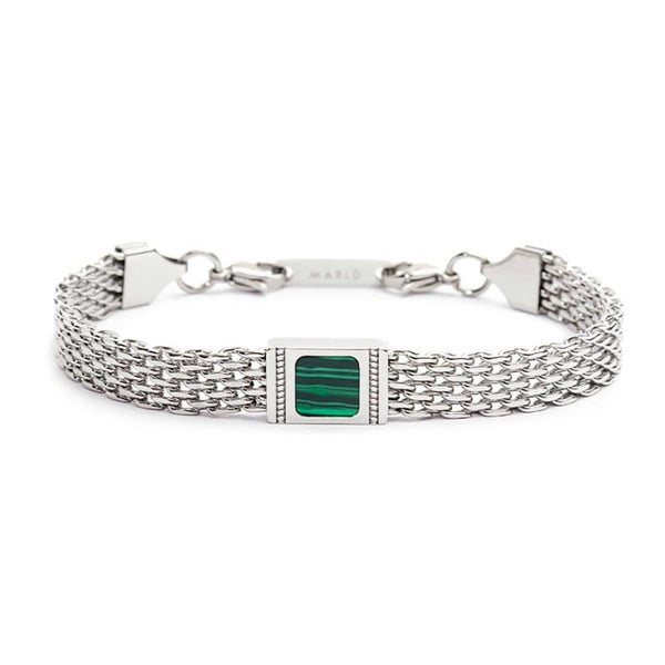 Bracciale con pietra centrale catena mesh - Gioielleria Fondente