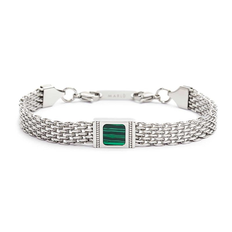 Bracciale con pietra centrale catena mesh - Gioielleria Fondente