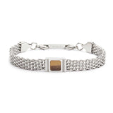 Bracciale con pietra centrale catena mesh - Gioielleria Fondente