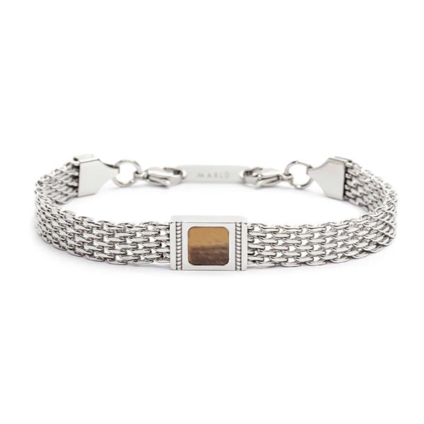 Bracciale con pietra centrale catena mesh - Gioielleria Fondente